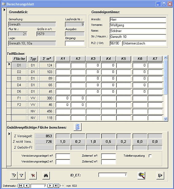 Berechnungsblatt